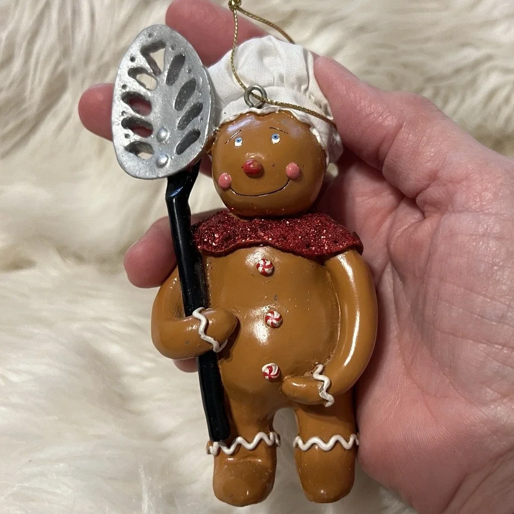 Vintage Kurt S Adler Gingerbread Man Ornament Chief Baking‎ Spoon 5